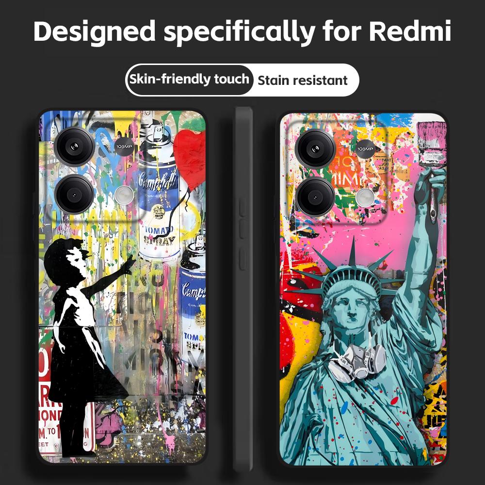 Xiaomi Redmi Note 13 - バンクシー グラフィティ アート スマホケース Redmi Note