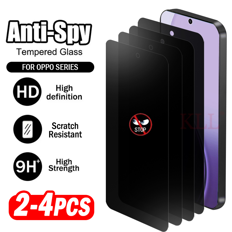 Oppo Reno 12 - 2-4 個のプライバシー保護強化ガラス Oppo Reno 14 13