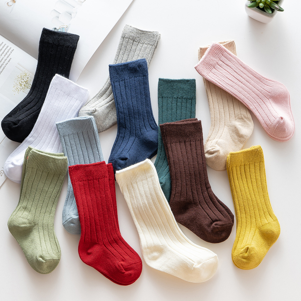 Baby Sock Oximeter - 2025年ニューアンスパニスタイルダブルニードルストライプニーハイロングソリッド13色ルーズソックスベビーガールボーイズ新生児格安服