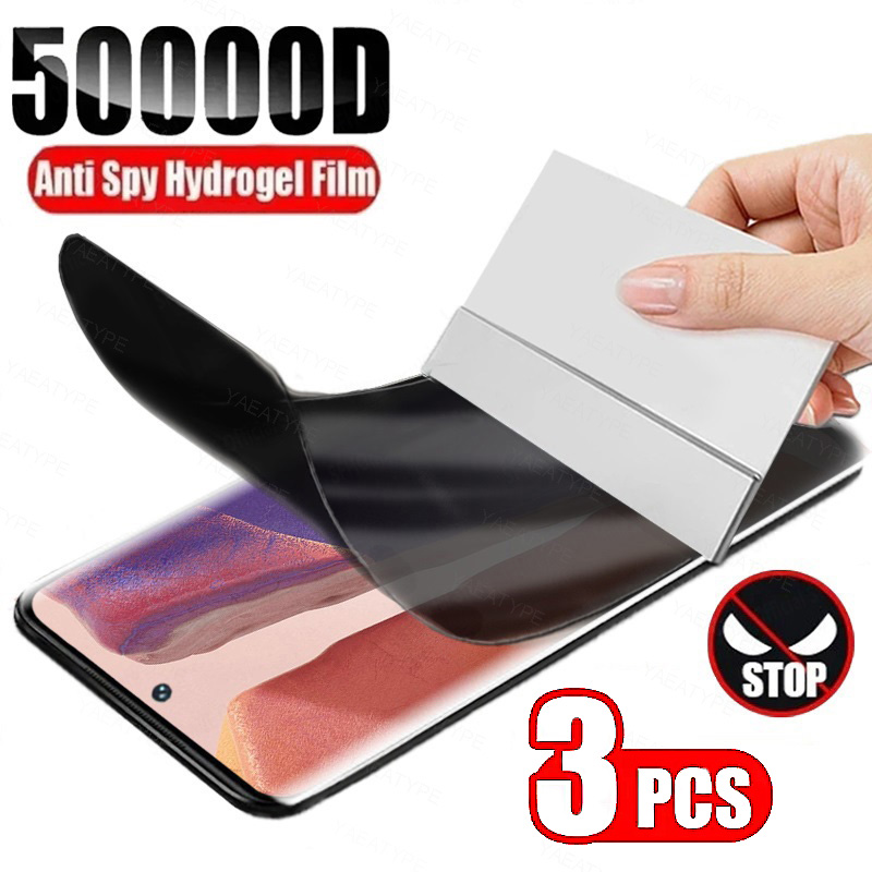 Realme Note 50 - Realme Note 50、60、60x、70、70T、Narzo N53、N55、N61、N63、10、10A、20、20A、30、30A、50、50A、50i、60用プライバシーハイドロゲルスクリーンプロテクター3枚