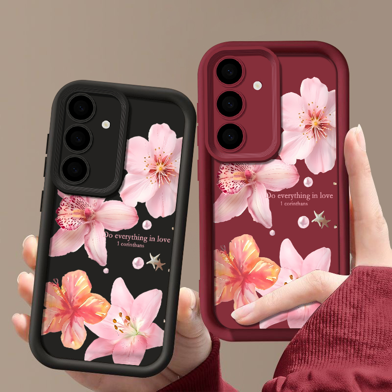 ピンクの花柄スマホケース Samsung Galaxy A5 - Samsung Galaxy A55 のレビューと価格