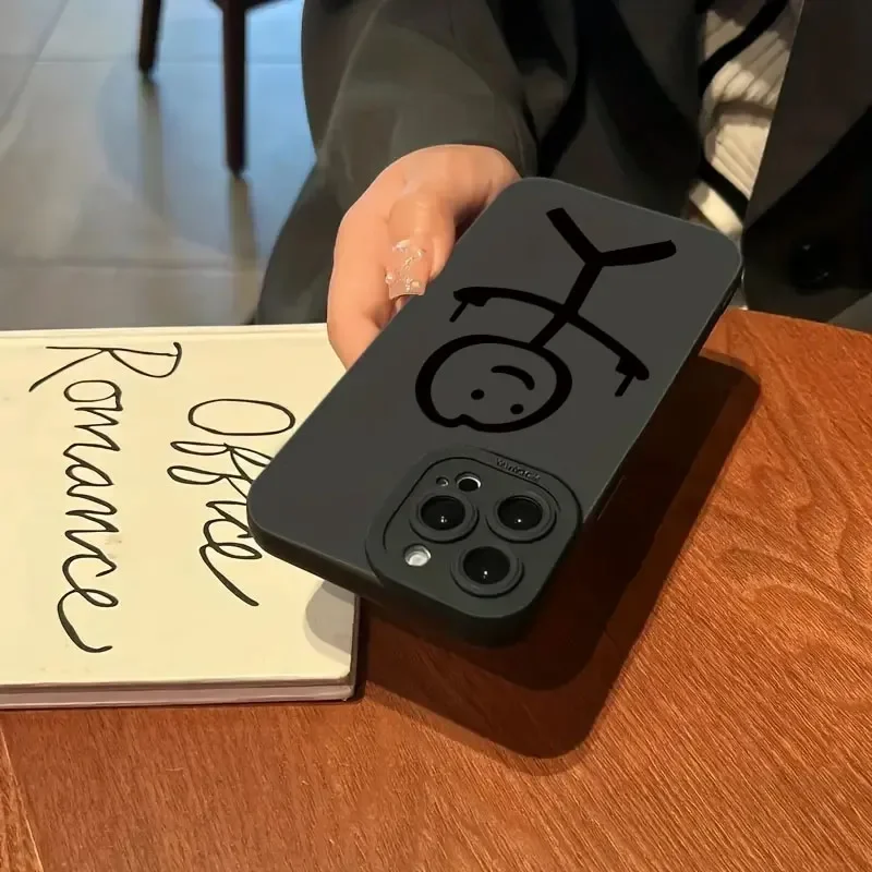かわいい漫画マッチマン柄マットシリコン製スマホケース iPh - Apple Iphone 16 のレビューと価格