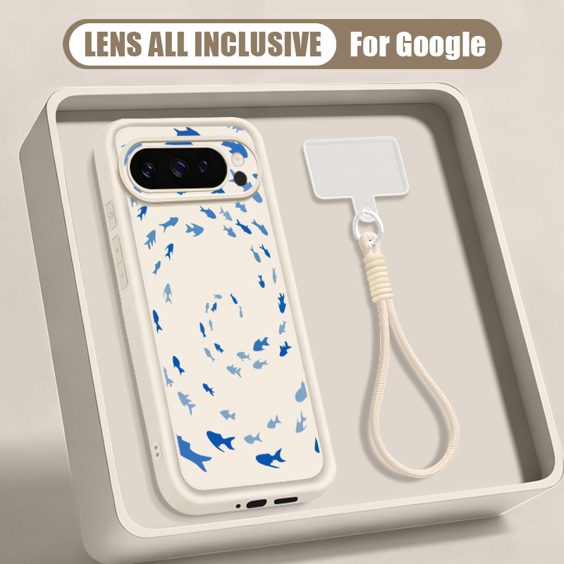 ザトウクジラ柄リストストラップ付きランヤードケース Goog - Google Pixel 9 Pro のレビューと価格