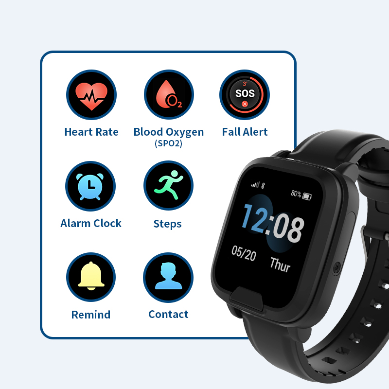 高齢者向けGPS落下検知ジオフェンス心拍数モニタリング4G  - Fall Detection Watch のレビューと価格