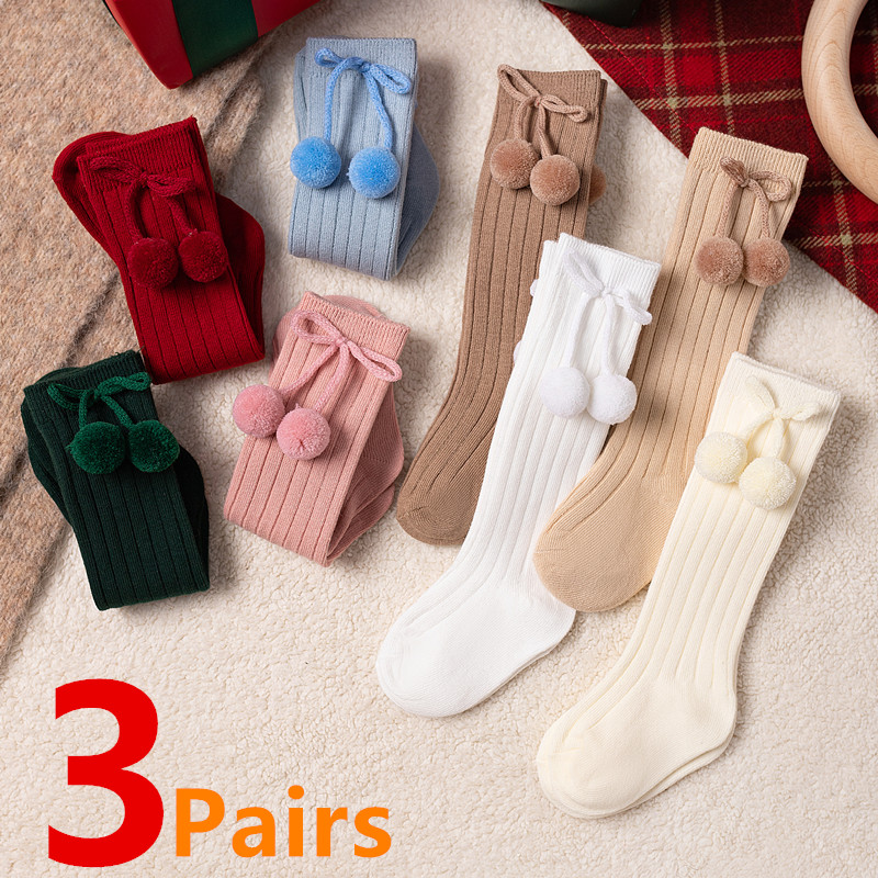 3 ペア/ロットベビーボールニーハイソックスソフトコットンキ - Baby Sock Oximeter のレビューと価格
