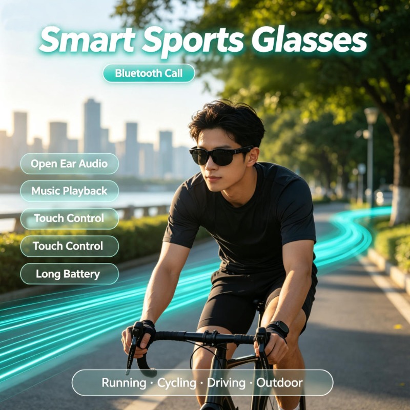 スマートスポーツグラス オープンイヤーオーディオ ブルートゥ - Smart Glasses Lens のレビューと価格