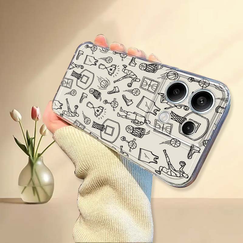 バスケットボール要素イラスト電話ケース Xiaomi Mi  - Xiaomi Poco X6 のレビューと価格